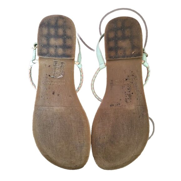 FOREVER 21 SANDALS SIZE 8 PINK/MINT GREEN+PINK - Picture 3 of 3